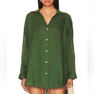 L*Space Forest Green Button-Down Shirt
